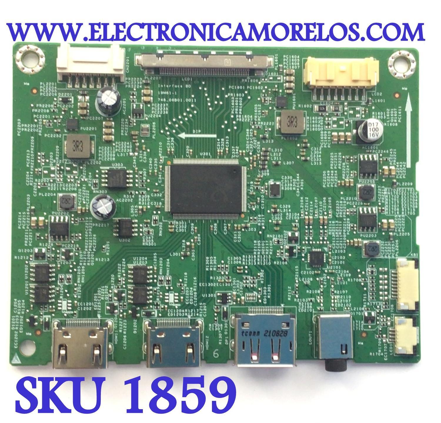 MAIN ´PARA MONITOR DELL / NUMERO DE PARTE 7ZB.0680L0007 / 748.06B01.0011 / 19M61.1 / DISPLAY M270HVR01.3 / MODELO S2721HGF 